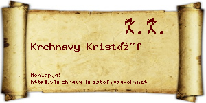 Krchnavy Kristóf névjegykártya